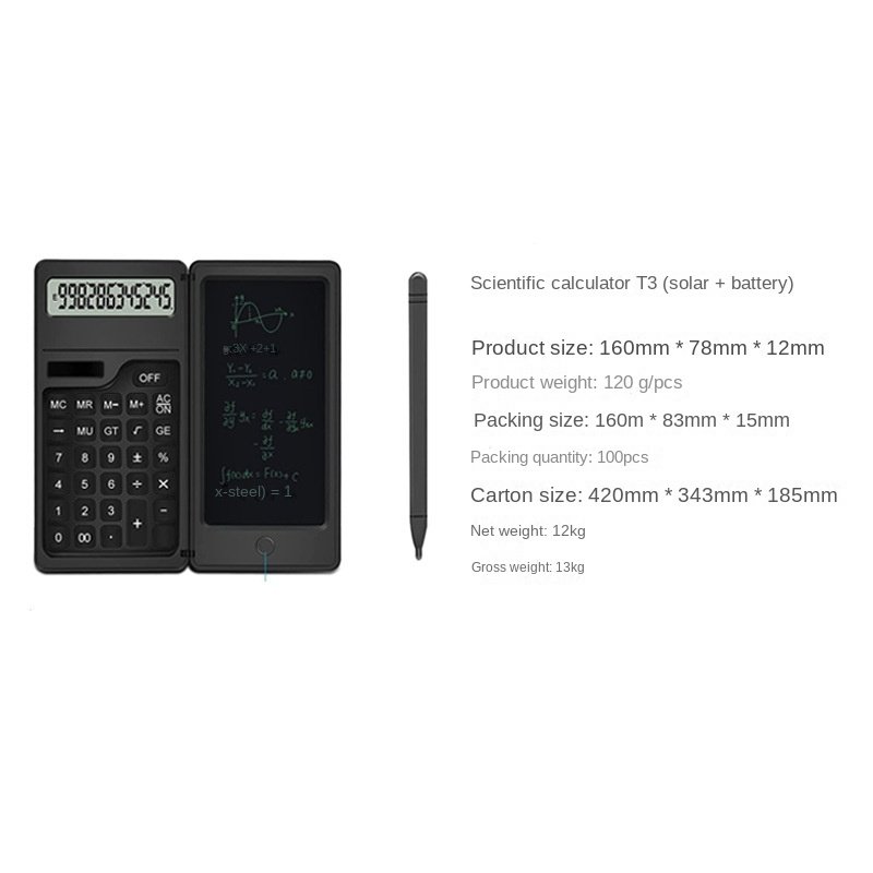 6.5 Inch Portable Calculator Lcd Writing Tablet Folding Scientific Calculator Digital Drawing Pad Digital Writing Tablet
