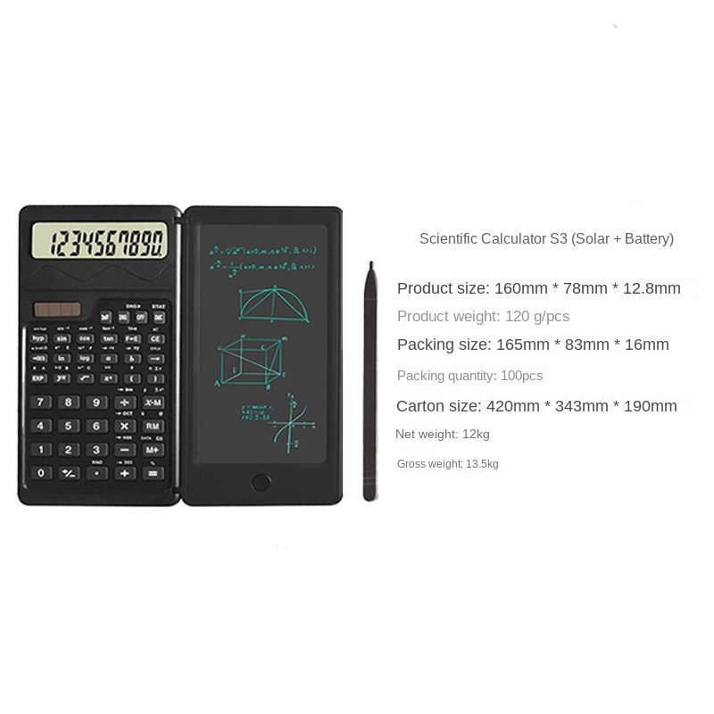 6.5 Inch Portable Calculator Lcd Writing Tablet Folding Scientific Calculator Digital Drawing Pad Digital Writing Tablet