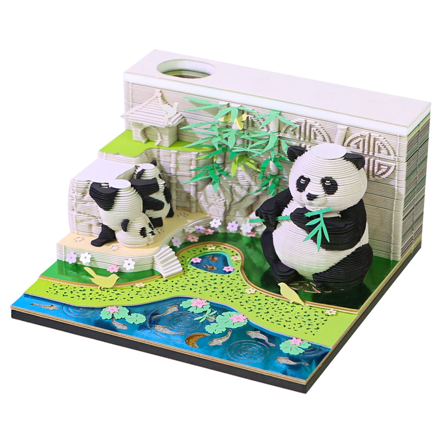 2025 Hot Sale New panda Memo Pads with calendar Bookmarks Paper Sheets Decompression Toys Custom Sticky Note Pad