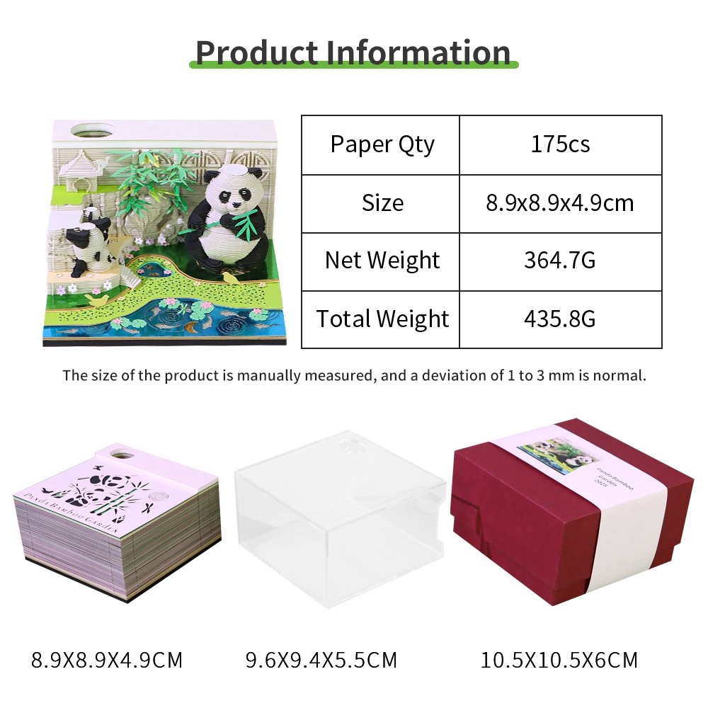 2025 Hot Sale New panda Memo Pads with calendar Bookmarks Paper Sheets Decompression Toys Custom Sticky Note Pad