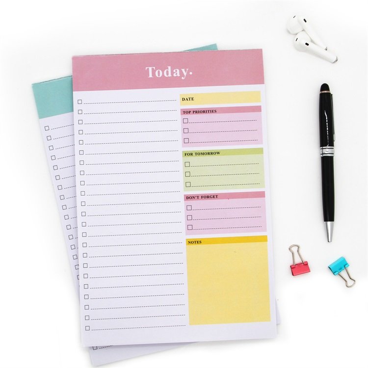 Print Logo Planner Memo Pad Sticky Custom Note Pads Tear Off Daily Planner Organizing To-do Notepad