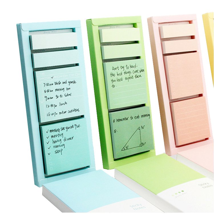 Uptodate promotional customized sticky notes memo pads set stationery suppliers