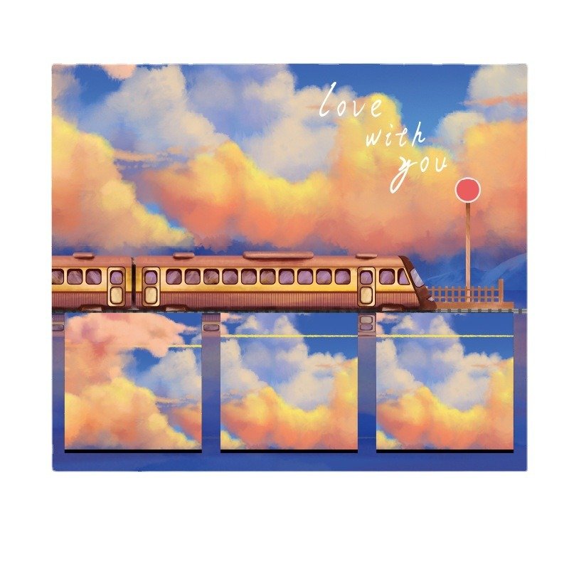 Cute scenery Sticky notes for students folding notes 30 pages 16 series of customized logo Sticky notes