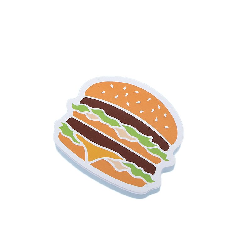 Multi Fast Food Shape Hamburger Kawaii School Stationery Memo Pad Custom Sticky Notes For Students