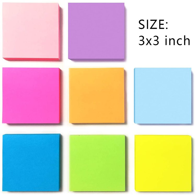 Wholesale 3*3 100 sheet full adhesive cheap memo pad custom sticky note 6 pack
