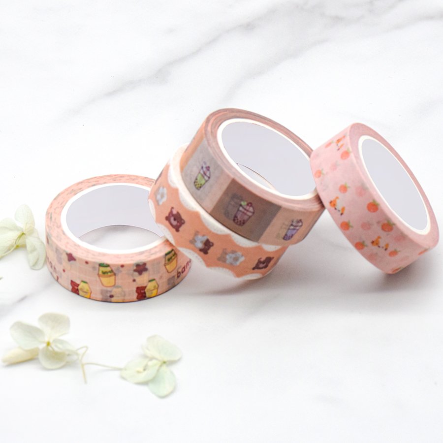 Custom Print Full Colored Journaling Dairy Decoration Adhesive Paper Masking Washi Tapes