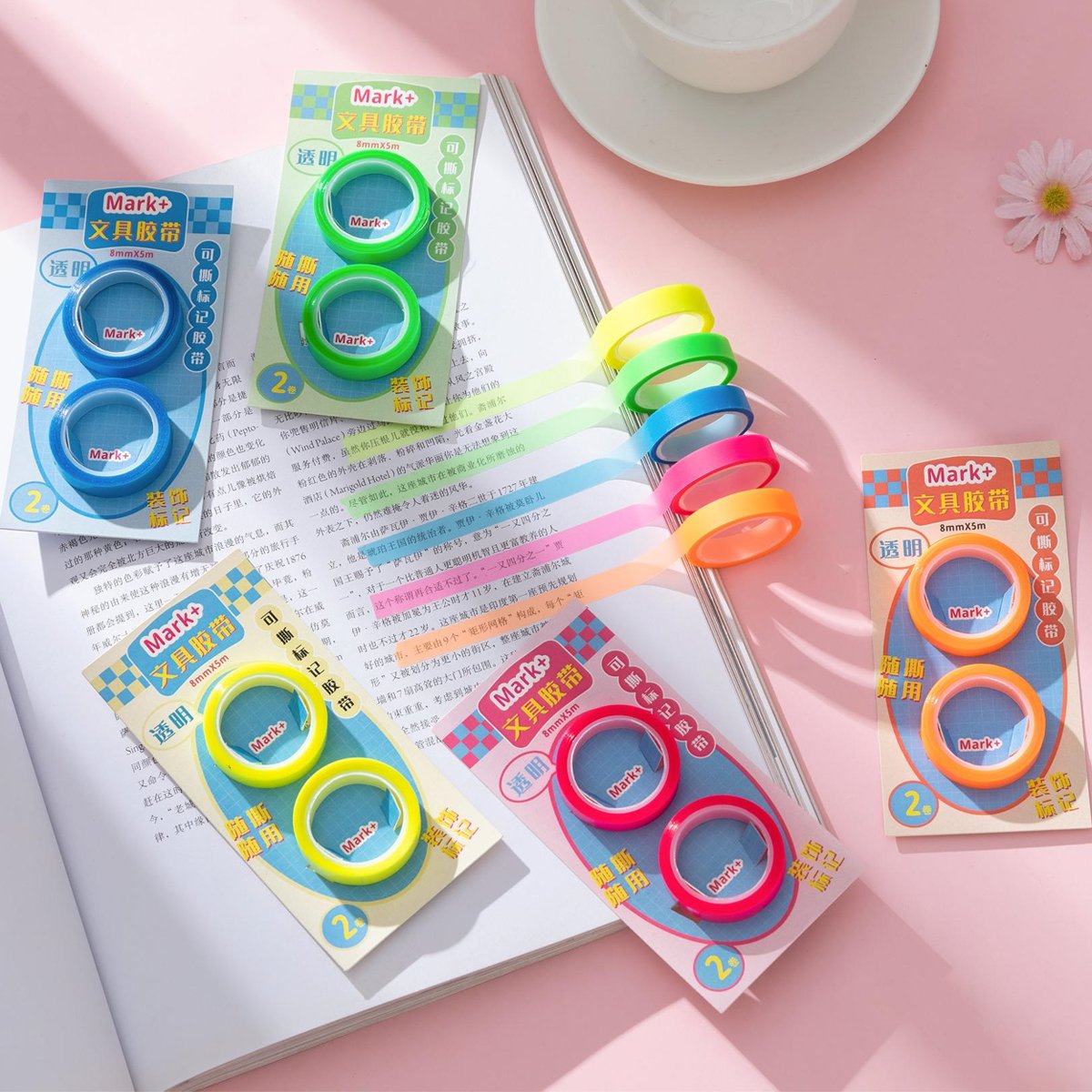 HengXin tape stationery creative school supplies tape easy to tear transparent marking stickers