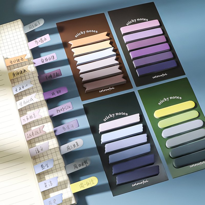 X1030-1 120 Pcs/pack Gradient Color Series Paper Memo Pad Notebook Label Sticky Note Children School Office N Times Notepad