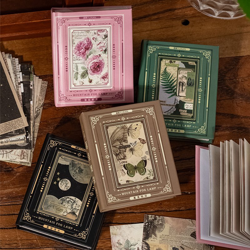 60pcs/package Collage Materials Mountain Fog Light Series Vintage Mini Collage Materials for Handbook
