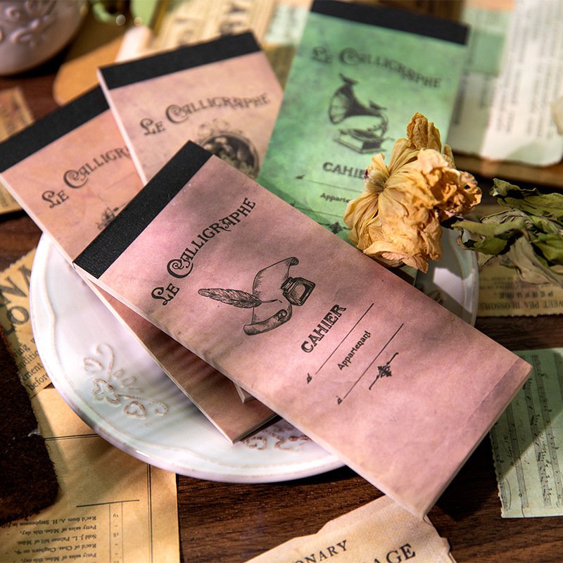 30 Pieces/Pack Material Paper Recalled the Weekly Series Retro English Journal Decorative Source Material Memo Paper Pad