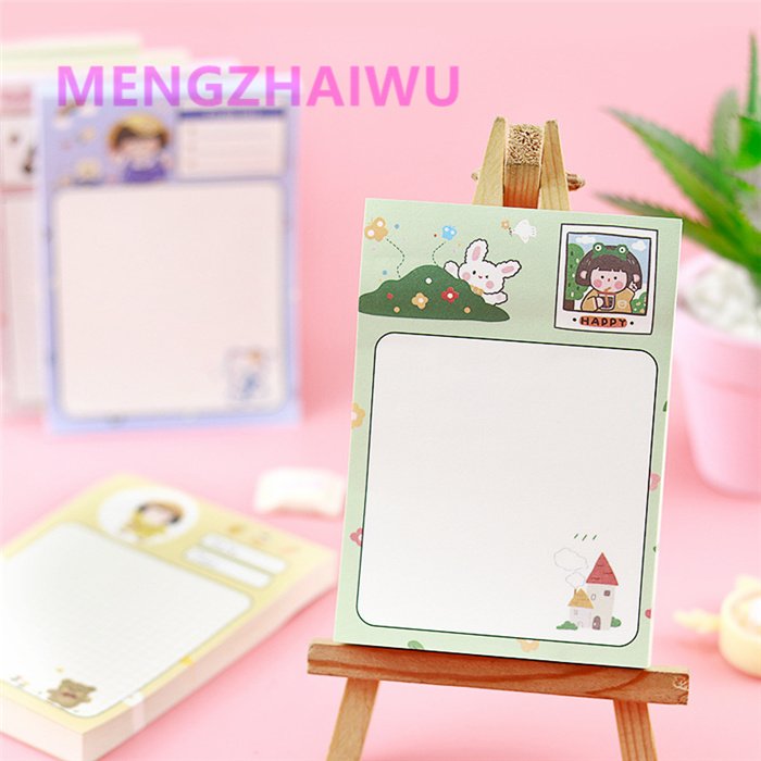 Office japanese online stationery wholesale kawaii cute girl memo pad book Fruit forest cartoon pink sticky notes