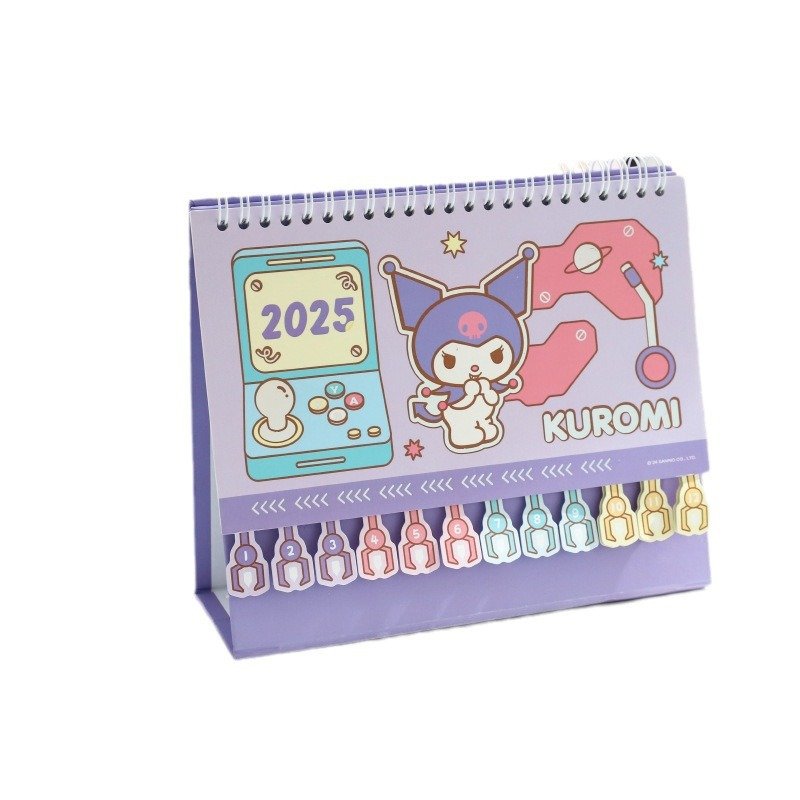 DHF644 New arrival cartoon High-quality creative 2025 calendar Kuromi Melody cat desktop calendar ornaments cute office calendar