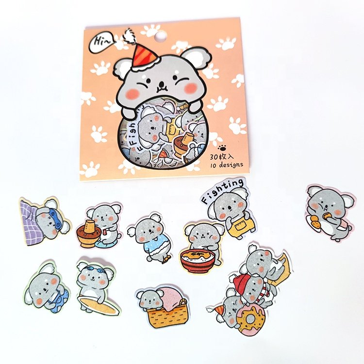 Wholesale Kawaii Stickers Cute Waterproof Journal Animal Cartoon Pack Kawaii Aesthetic Stationary Stickers Flake