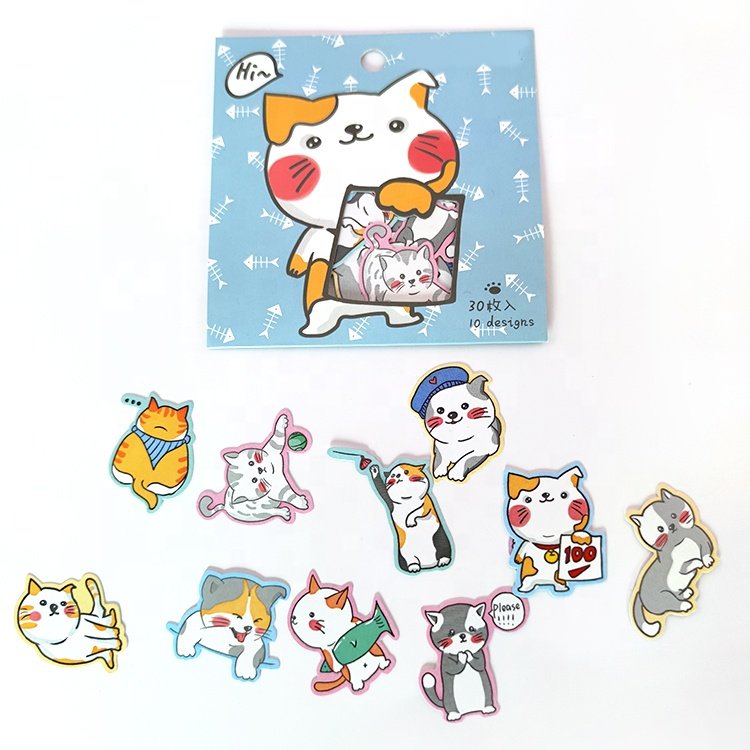 Wholesale Kawaii Stickers Cute Waterproof Journal Animal Cartoon Pack Kawaii Aesthetic Stationary Stickers Flake