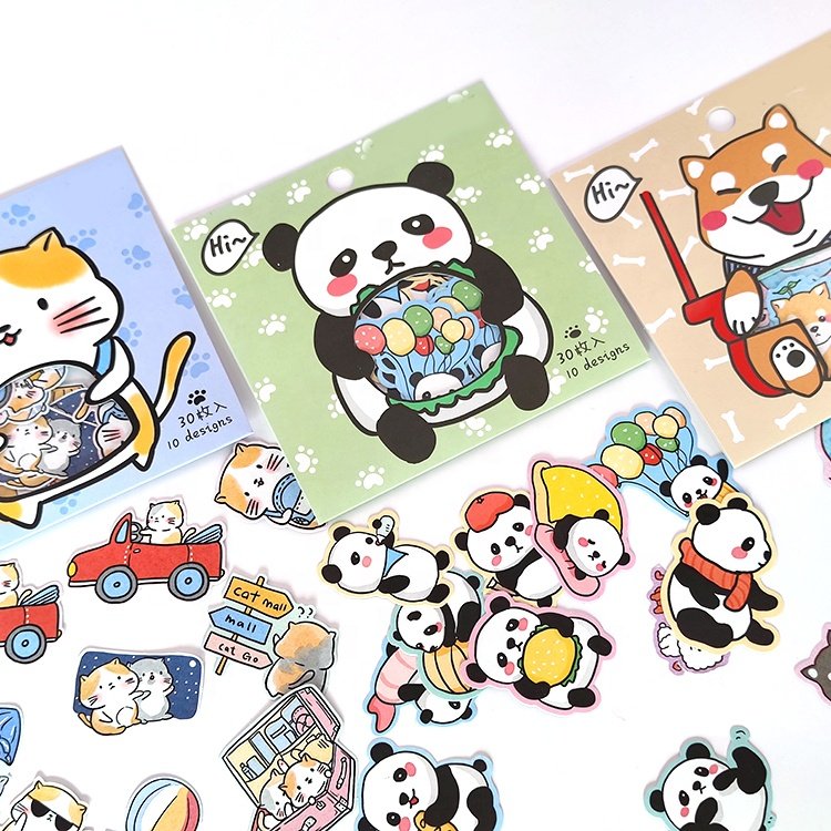 Wholesale Kawaii Stickers Cute Waterproof Journal Animal Cartoon Pack Kawaii Aesthetic Stationary Stickers Flake
