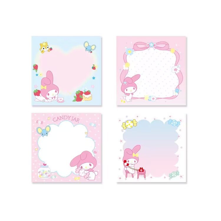 Yubon Kuromi Melody Memo Pad Pochacco Sticky Notes Stationery Label Notepad Planner Sticker Post School Supplies