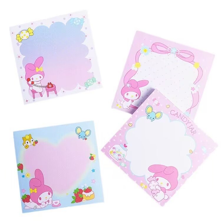 Yubon Kuromi Melody Memo Pad Pochacco Sticky Notes Stationery Label Notepad Planner Sticker Post School Supplies