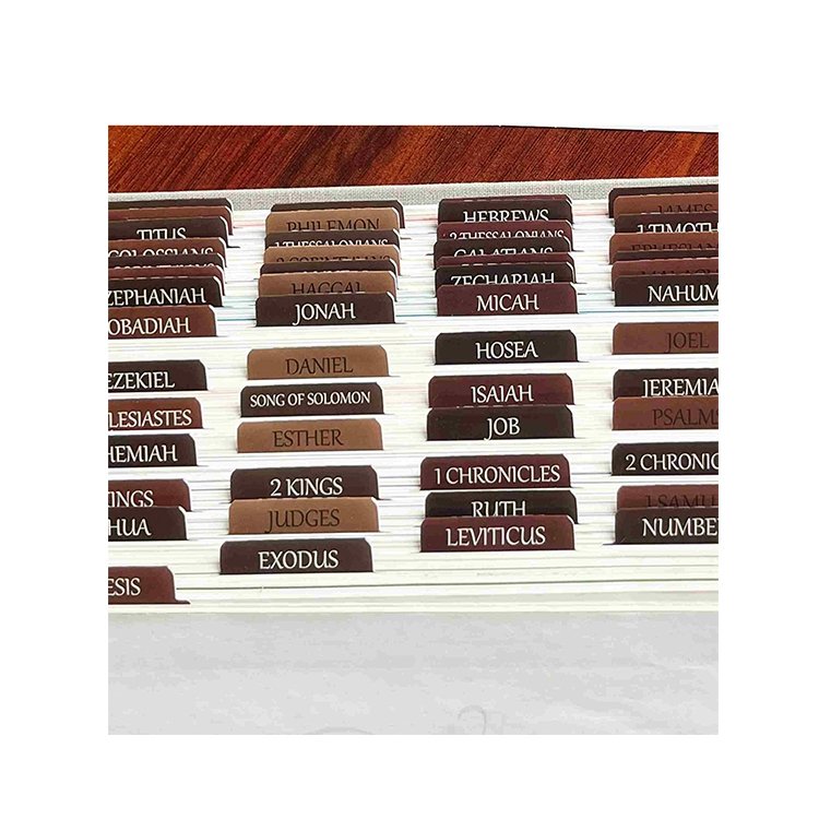 Free sample supplier custom popular design Laminated vintage color bible tabs with clearly printing for Bible journaling