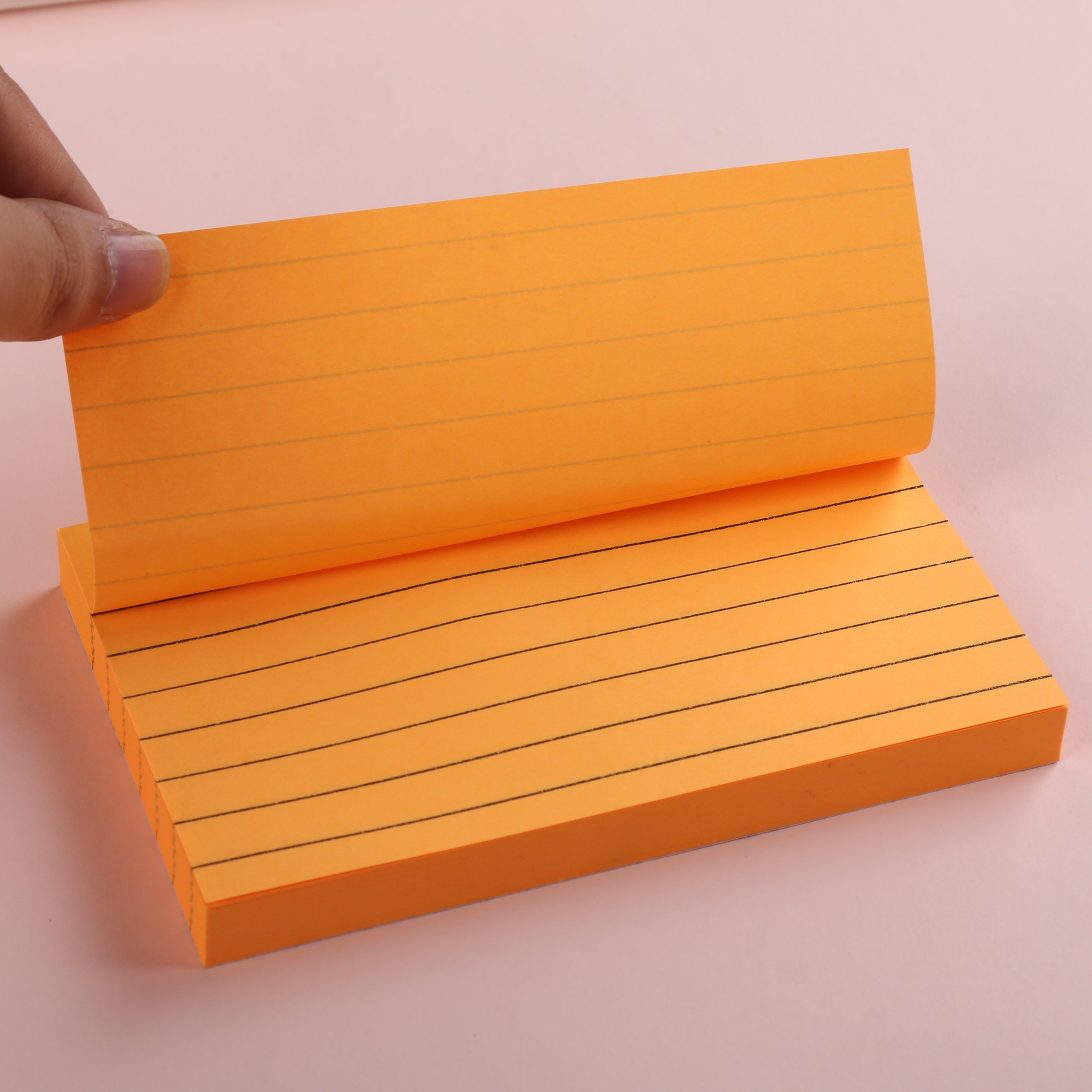3*5inch Wholesale custom Stationery School stripe colorful Note Pad Solid Color Square Memo Pad Office Sticky Notes