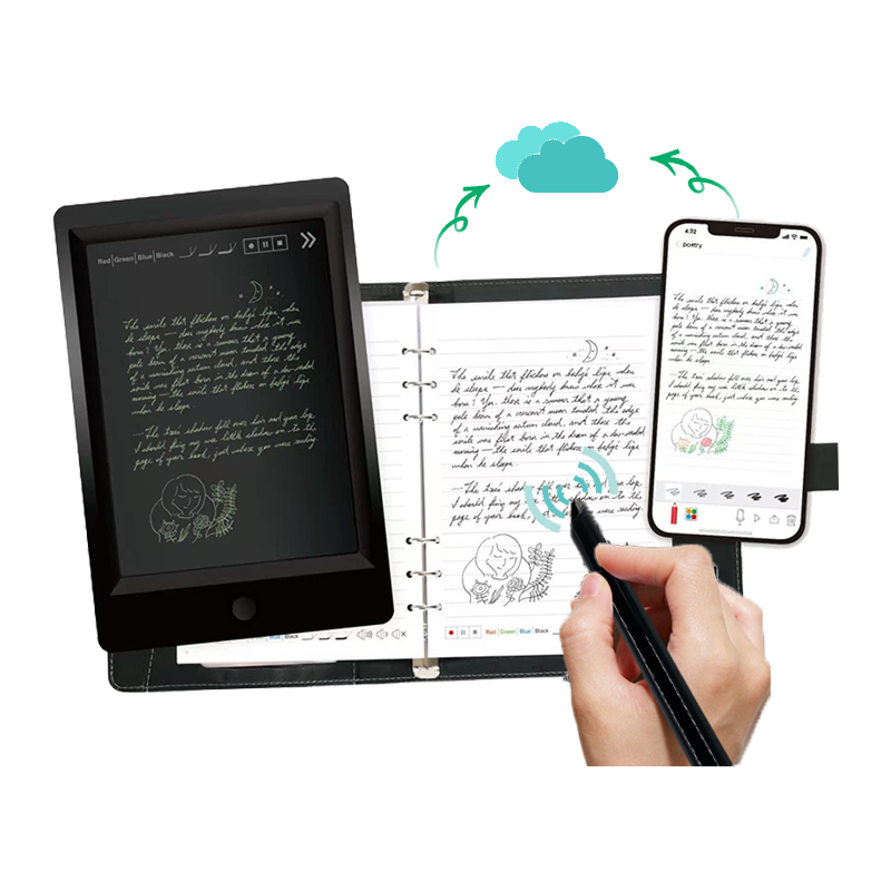 Custom Luxury Digital A5 Notepad PU Business Gift Smart Writing Paper With Sync Pen Leather Digital Notebooks Gift Box Set