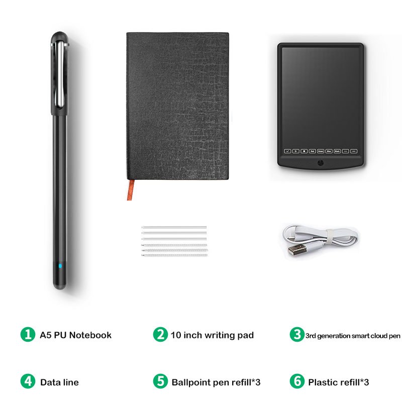 Custom Luxury Digital A5 Notepad PU Business Gift Smart Writing Paper With Sync Pen Leather Digital Notebooks Gift Box Set