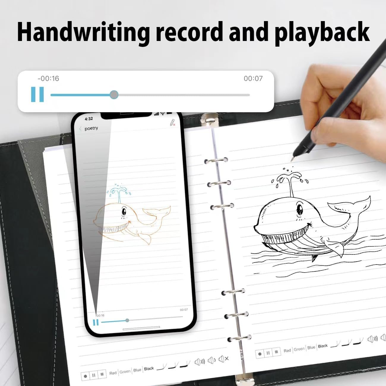 Custom Luxury Digital A5 Notepad PU Business Gift Smart Writing Paper With Sync Pen Leather Digital Notebooks Gift Box Set