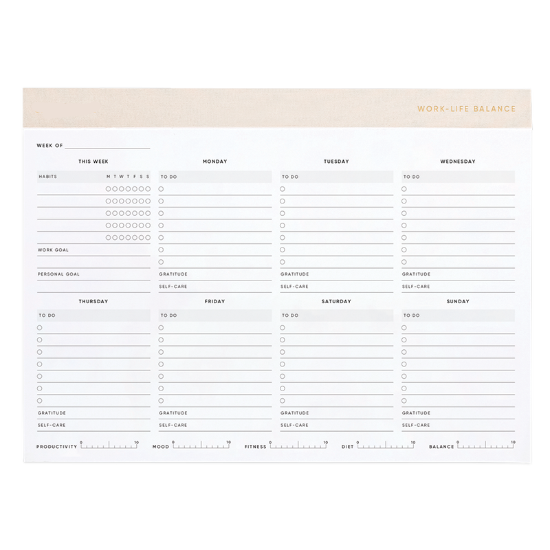 Custom Logo Printed Tear Off Weekly Tracker Desk Planning Pad To Do List Notepad