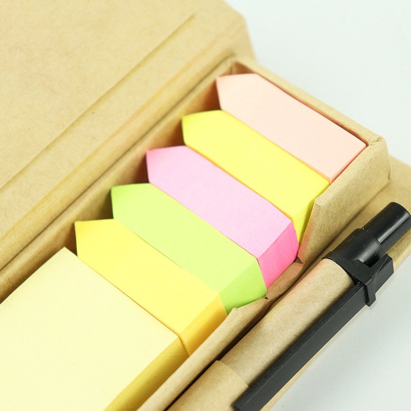 New product Custom logo Eco-friendly Sticky Notes Set and Organizer Colored Page Markers Index Tabs with A Ruler and Pen