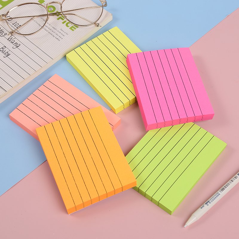 3*4inch Wholesale Stationery Custom Note Pad School colorful stripe Memo Pad Office Sticky Notes