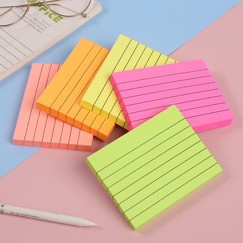 3*4inch Wholesale Stationery Custom Note Pad School colorful stripe Memo Pad Office Sticky Notes