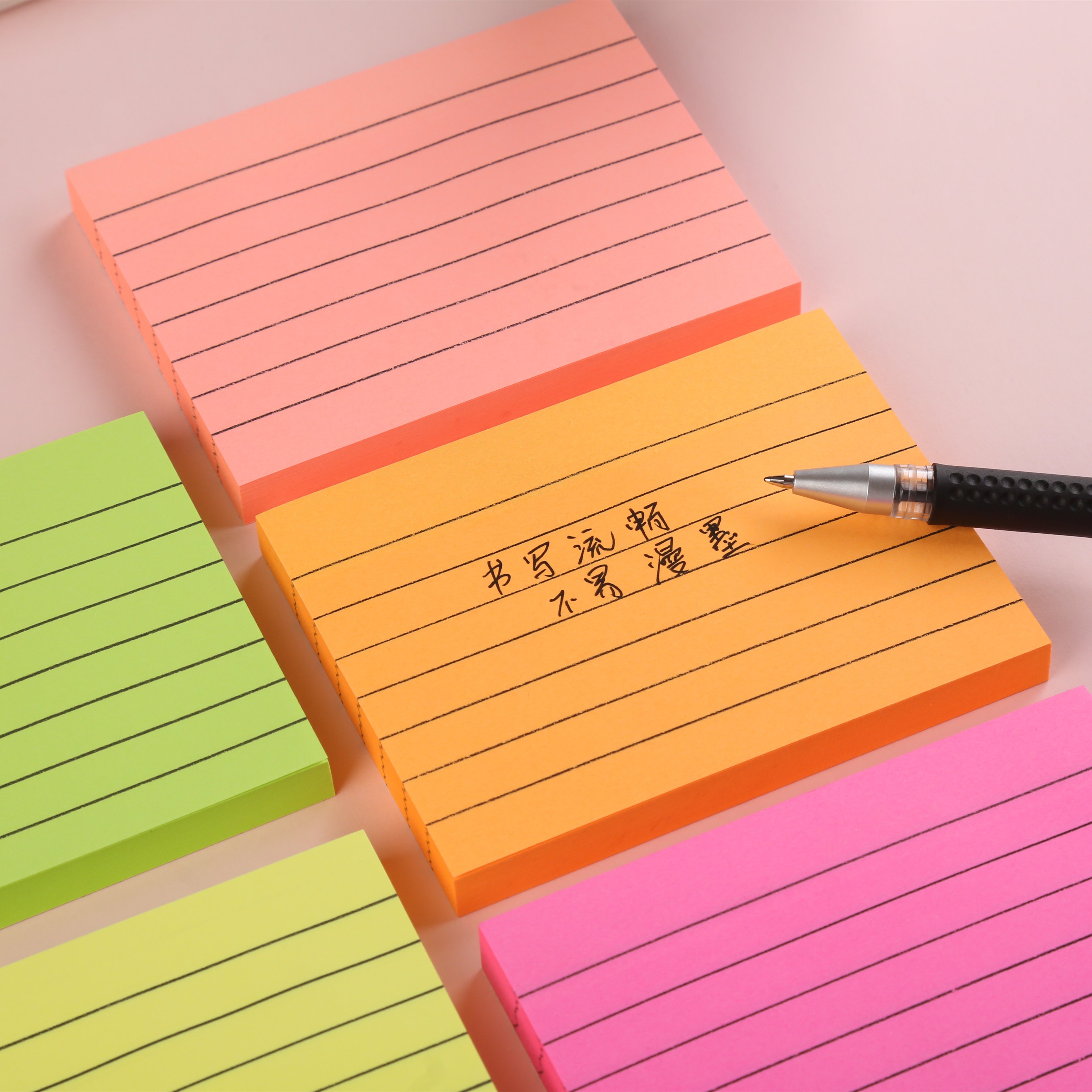 3*4inch Wholesale Stationery Custom Note Pad School colorful stripe Memo Pad Office Sticky Notes