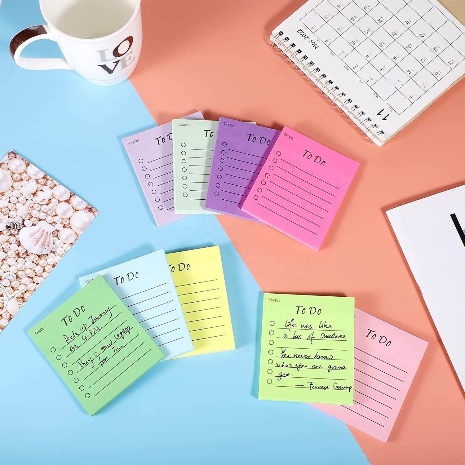 Creative solid color to do list sticky notes kawaii sticky notes for students and office use