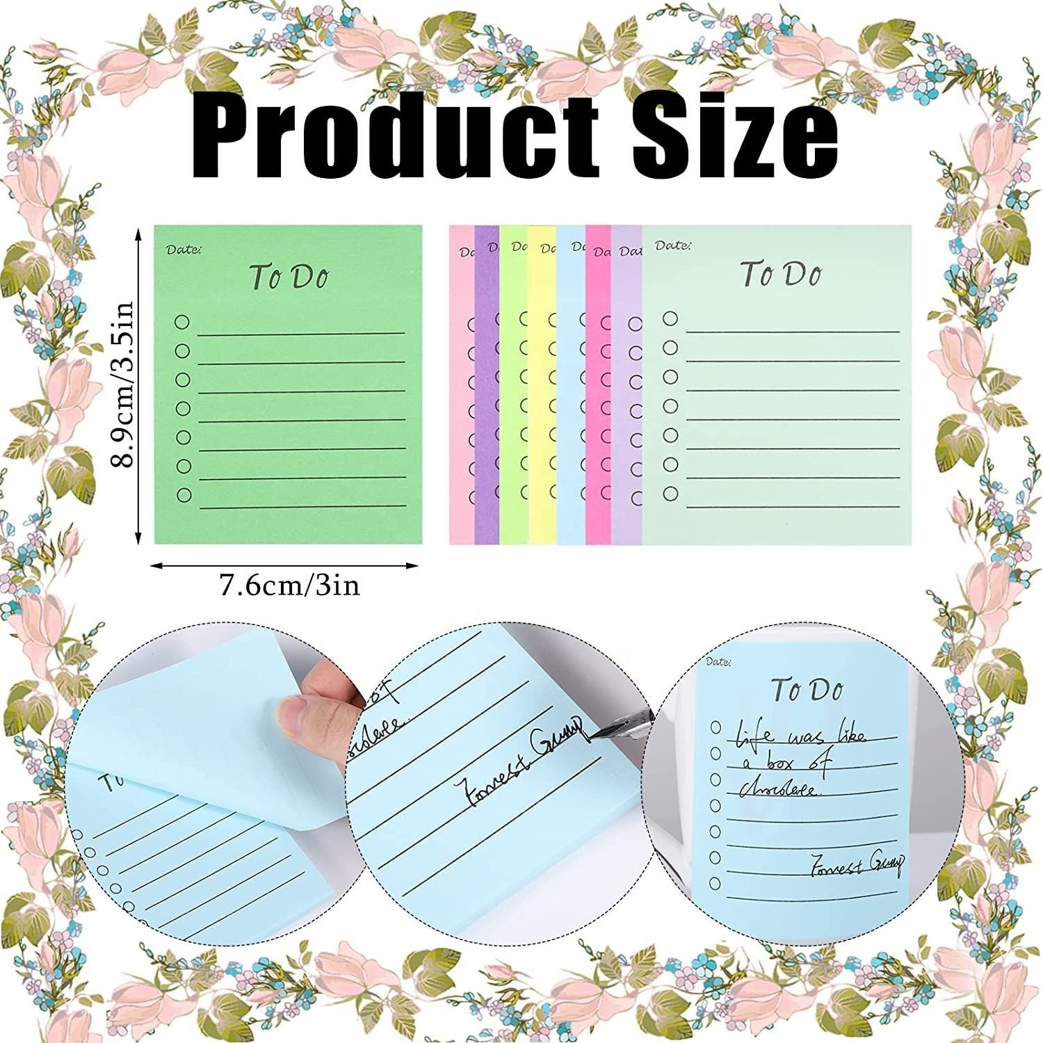 Creative solid color to do list sticky notes kawaii sticky notes for students and office use