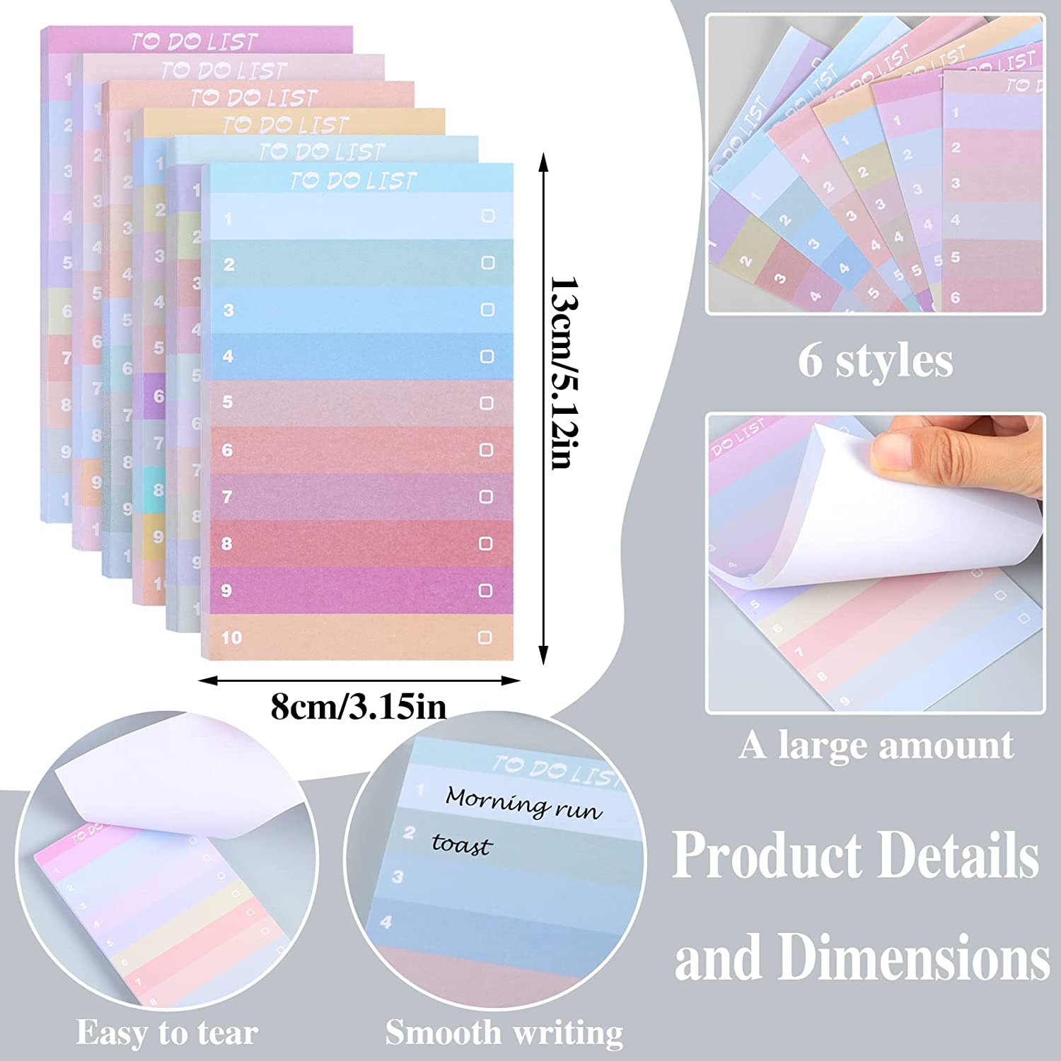 60 Sheets Custom Design Colorblock Magnetic Daily Planner To Do List Checklist Memo Pad