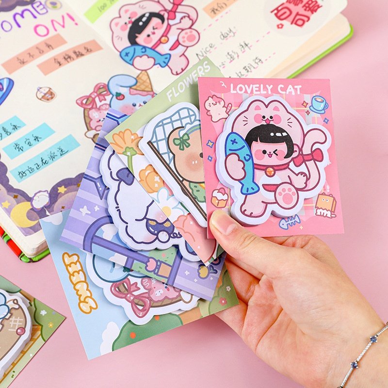 Factory supply school stationery cartoon kawaii cute sticky notes for girls