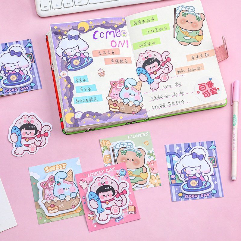 Factory supply school stationery cartoon kawaii cute sticky notes for girls