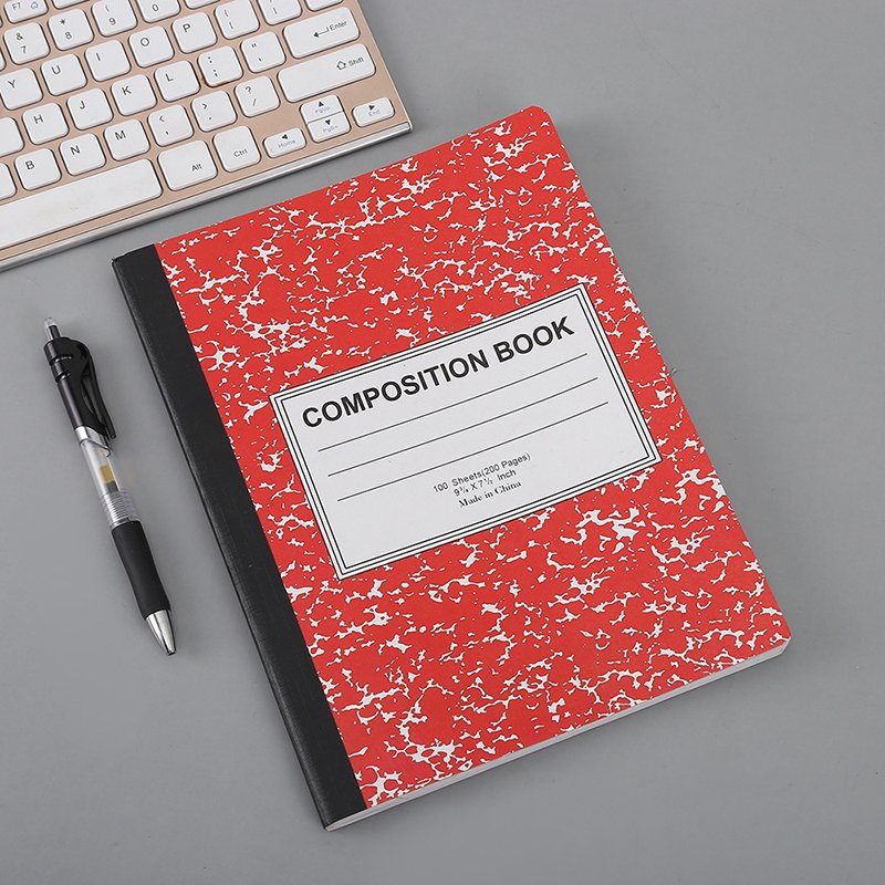 B5 Composition Book 55GSM 100 Sheets 200 Pages 8pcs Kit Packing White cardboard Paper Cover Mixed Colors Student Notebook