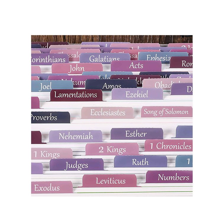 Free sample factory custom Stamping Laminated Stickers Bible Tabs Bible Page Tabs Bible Accessories For bible study reading
