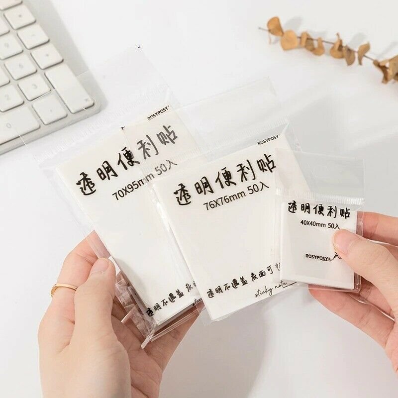 Custom Student Office Memo Pad Stationery Note Paper translucent Clear Transparent Sticky Notes