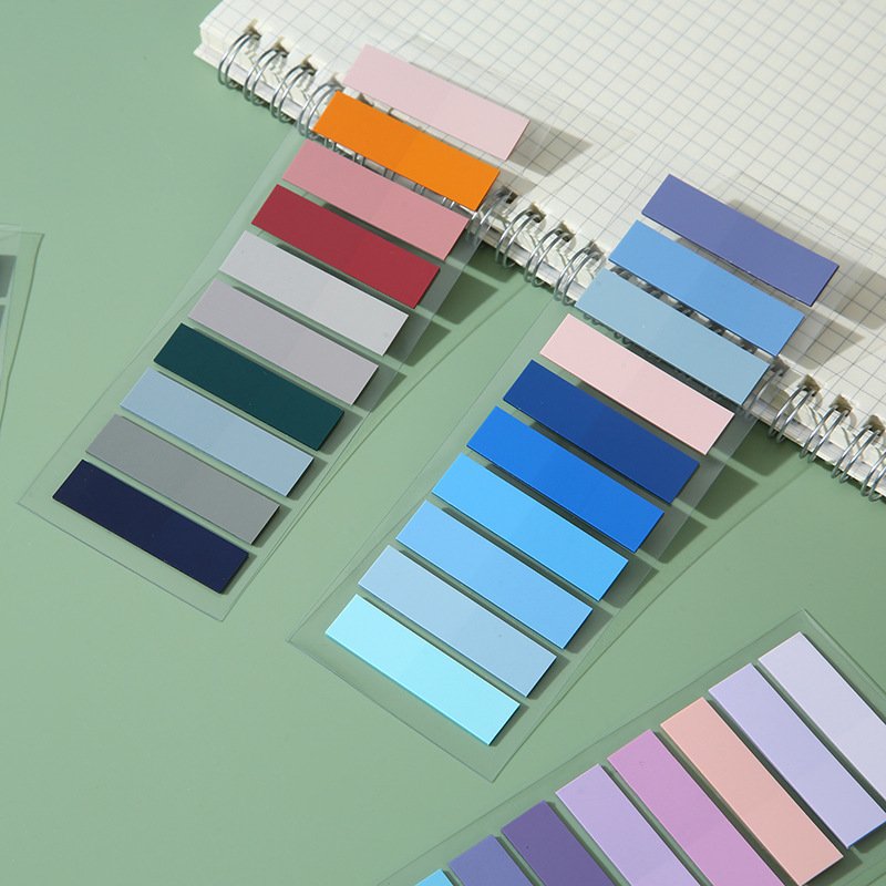 Morandi gradient waterproof environmental protection PET sticky note office teaching students stationery message N stickers