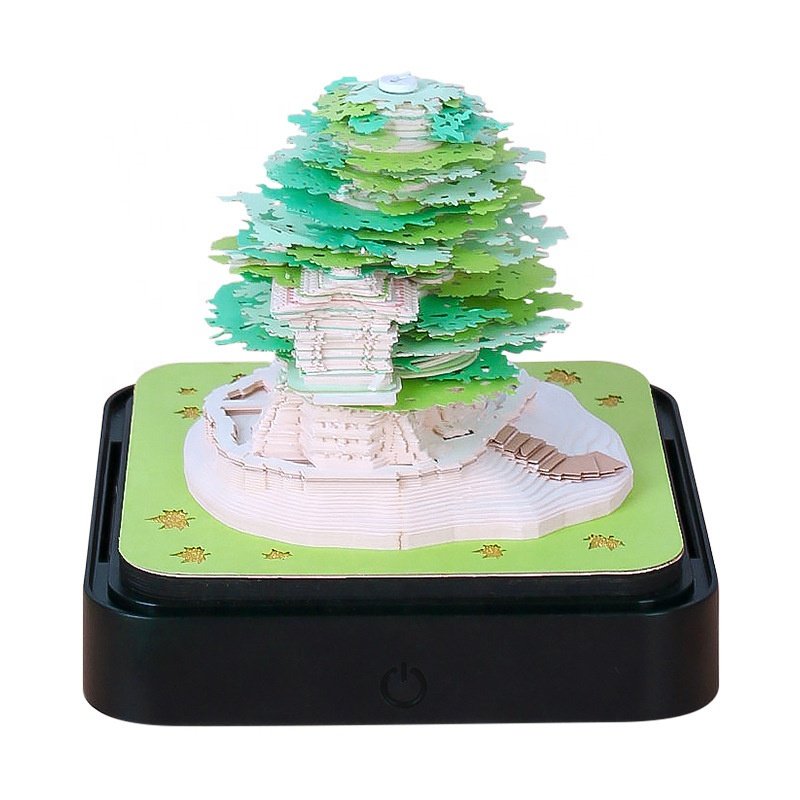 3D Calendar Dropshipping Available Custom Memo Note Pad Pink Tree House Sakura Tree Design Calendar 3D Sticky Notes 3D Calendar