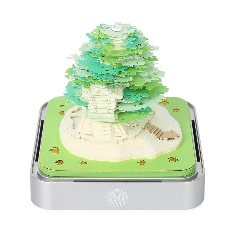 3D Calendar Dropshipping Available Custom Memo Note Pad Pink Tree House Sakura Tree Design Calendar 3D Sticky Notes 3D Calendar