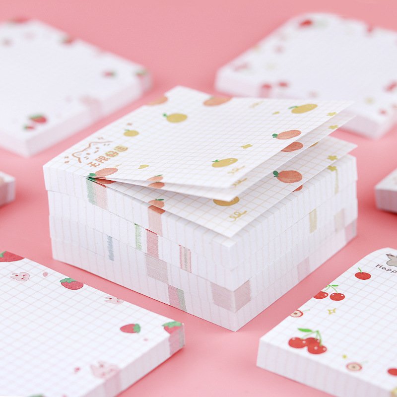 Cute candy Cartoon fruit sticky notes school student kid self-sticky memo pad thick 80 sheets wholesale stationery