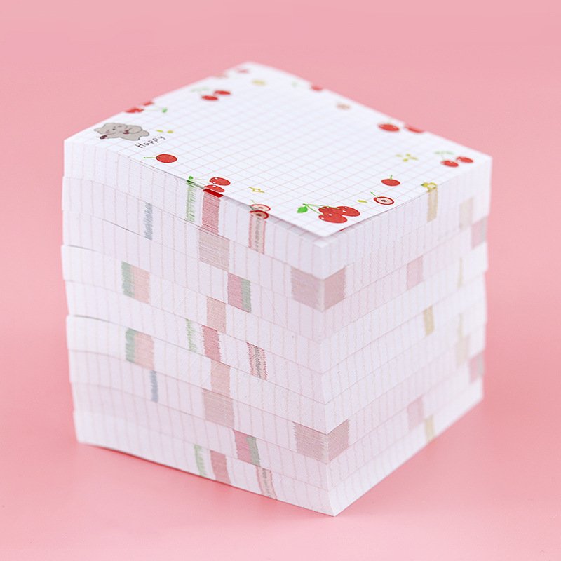 Cute candy Cartoon fruit sticky notes school student kid self-sticky memo pad thick 80 sheets wholesale stationery
