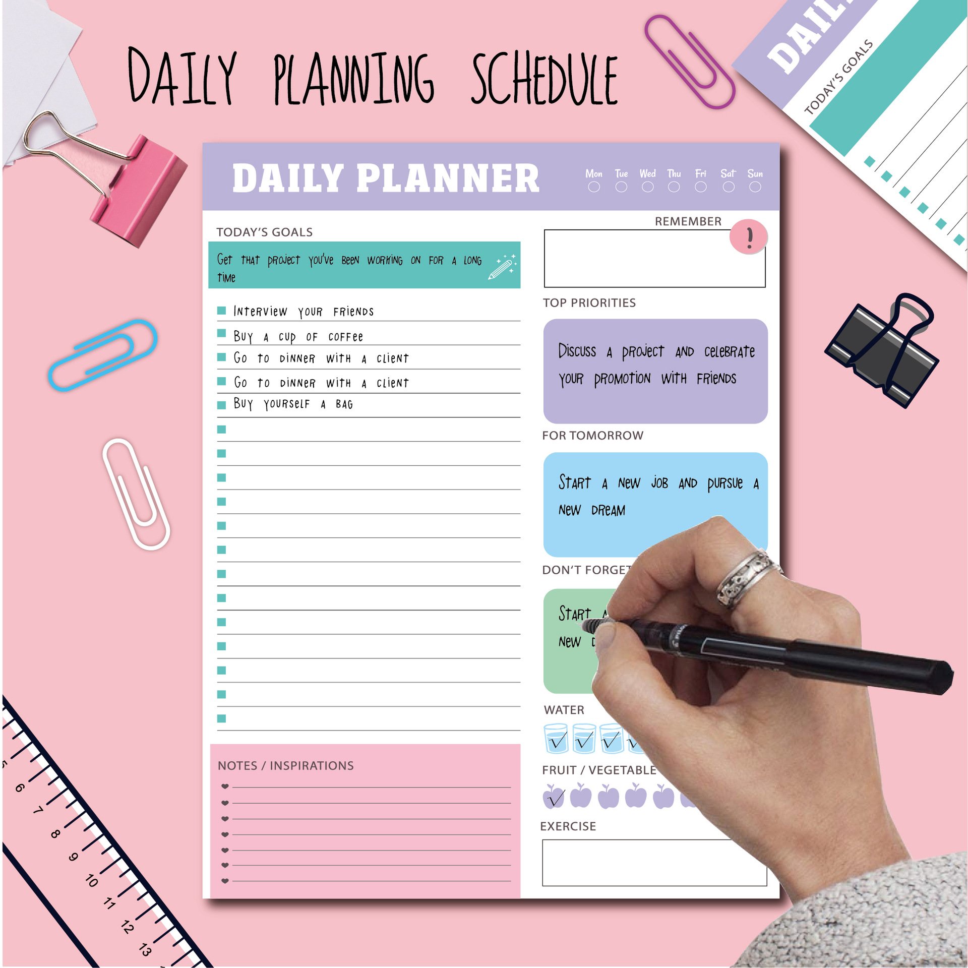 Wholesale Colorful To Do List Notepad Set Customized Sticky Notebook Dairies Notepads Memo Pads