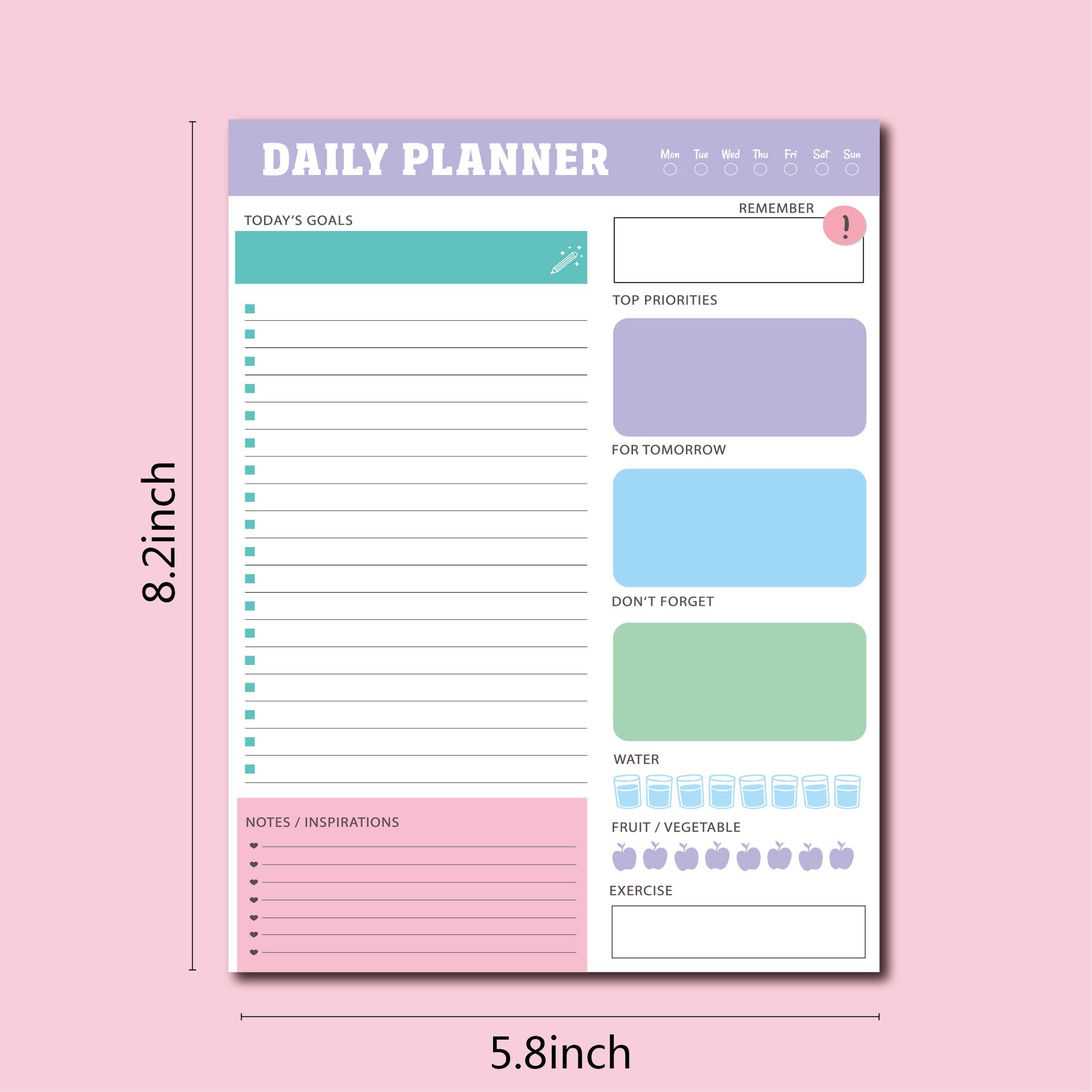 Wholesale Colorful To Do List Notepad Set Customized Sticky Notebook Dairies Notepads Memo Pads