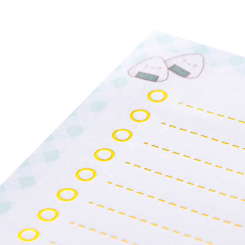 Wholesale OEM Custom Personalized Small Cube Memopad Lined Bulk Gold Foiled Super Kawaii Sticky Note