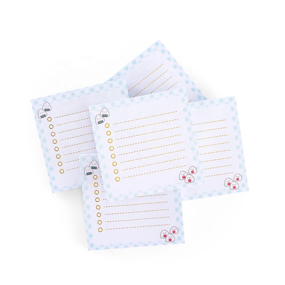 Wholesale OEM Custom Personalized Small Cube Memopad Lined Bulk Gold Foiled Super Kawaii Sticky Note