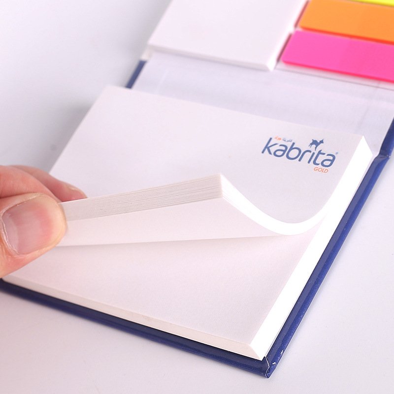 Advertising custom logo self-adhesive removable colorful memo sticky note pad with hard cover for promotion gift