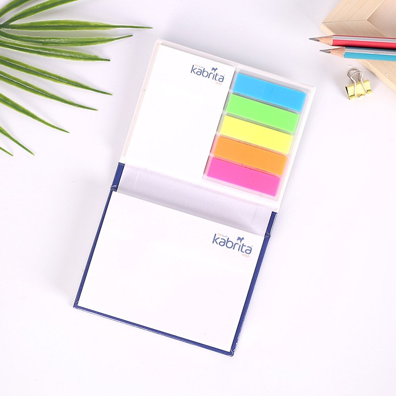 Advertising custom logo self-adhesive removable colorful memo sticky note pad with hard cover for promotion gift
